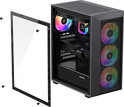 Корпус XASTRA  A406 4ARGB Black ATX/Mesh/ tempered glass / 4x120mm ARGB PWM fans/ A406-4FC12A