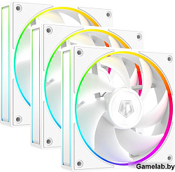 Вентилятор ID-COOLING AF-127-ARGB-W TRIO (3 in 1) 120x120x27мм (20шт./кор, PWM, резиновые углы, белы