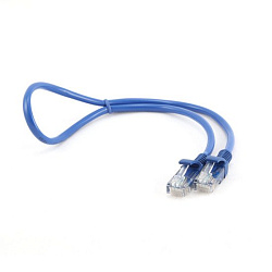 Кабель патч-корд U/UTP 5e кат. 0.5м Cablexpert PP12-0.5M/B литой, многожильный, CCA, синий