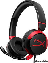 Наушники с микрофоном HyperX Cloud Mini черный/красный накладные оголовье (7G8F4AA)