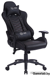 Кресло игровое Cactus с RGB-подсветкой черный/красный эко.кожа с подголов. крестов. сталь