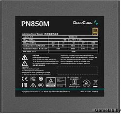 Блок питания Deepcool PN850M (ATX 3.1, 850W, Full Cable Management, PWM 120mm fan, Active PFC, 80+ G