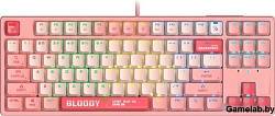 Клавиатура A4Tech Bloody S87 Energy механическая розовый USB for gamer LED (S87 USB ENERGY PINK)