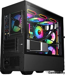 Корпус 1STPLAYER DK D7 Black / mATX / 3x120mm LED fans / D7-BK-3F1