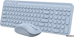 Клавиатура + мышь A4Tech Fstyler FG3300 Air2 клав:синий мышь:синий USB беспроводная slim Multimedia