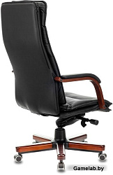 Кресло руководителя Бюрократ T-9927WALNUT черный кожа крестовина металл/дерево