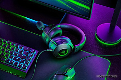 Наушники с микрофоном Razer Kraken V3 HyperSense черный 2м мониторные оголовье (RZ04-03770100-R3M1)