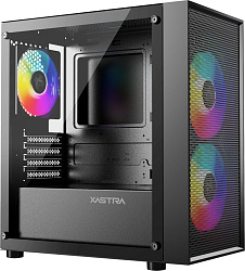 Корпус XASTRA  A305M 3FRGB Black mATX/Mesh/ tempered glass / 2x140mm + 1x120mm FRGB fans/ A305M-2FC1