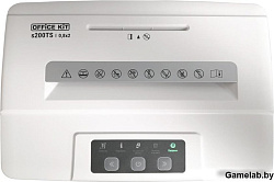 Шредер Office Kit S200TSCD 0,8x2 белый (секр.P-7) фрагменты 6лист. 25лтр. скобы пл.карты CD