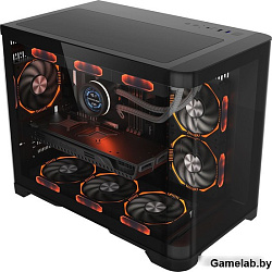 Корпус 1STPLAYER UVIEW UV6 Black / mATX / UV6-BK