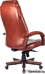 Кресло руководителя Бюрократ T-9923WALNUT светло-коричневый Leather Eichel кожа крестов. металл/дере