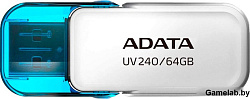 Флэш-накопитель 64GB AUV240-64G-RWH WHITE ADATA