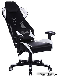 Кресло игровое Cactus CS-CHR-090BLW черный/белый эко.кожа/сетка крестов. нейлон