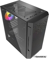 Корпус Powercase Mistral Micro Z3B Mesh LED, Tempered Glass, 2x 140mm + 1х 120mm 5-color fan, чёрный