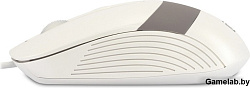 Мышь Оклик 310M белый/серый оптическая (2400dpi) USB для ноутбука (4but)