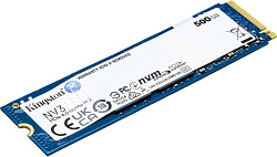 SSD KINGSTON NV1 500Гб M.2 NVMe 3D NAND TLC Скорость записи 1700 Мб/сек. Скорость чтения 2100 Мб/сек