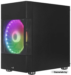 Корпус Aerocool Atomic V1 без БП, mATX, боковое окно (закаленное стекло), черный