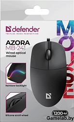 Мышка OPTICAL AZORA MB-241 BLACK 52241 DEFENDER
