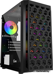 Корпус Powercase Mistral Micro T3B, Tempered Glass, Mesh, 2x 140mm + 1х 120mm 5-color fan, чёрный, m