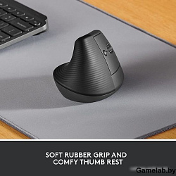 Logitech Мышь беспроводная Logitech Lift Graphite черная, 200-4000 dpi, Bluetooth BLE+2.4 GHz USB-ре