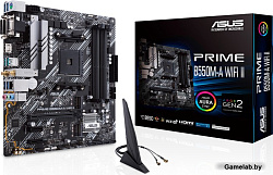 ASUS PRIME B550M-A WIFI II,  Socket AM4, B550, 4*DDR4, D-Sub+DVI+HDMI, SATA3 + RAID, Audio, Gb LAN, 