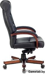Кресло руководителя Бюрократ T-9928WALNUT/ECO черный эко.кожа крестов. металл/дерево