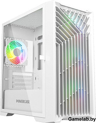Корпус Powercase Mistral Micro X4W, Tempered Glass, 4х 120mm 5-color fan, белый, mATX  (CMMXW-L4)