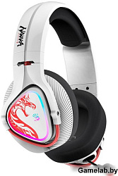 Наушники с микрофоном A4Tech Bloody MR720 белый/красный мониторные BT/Radio оголовье (MR720 NARAKA)