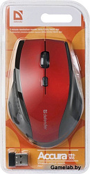 Мышь беспроводная Defender Accura MM-365 Red USB оптическая, 1600 dpi, 5 кнопок + колесо