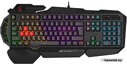 Клавиатура A4Tech Bloody B310N черный USB Multimedia for gamer LED (подставка для запястий) (B310N)