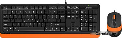 Клавиатура + мышь A4 Fstyler F1010 клав:черный/оранжевый мышь:черный/оранжевый USB