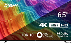 Телевизор LED Digma 65" DM-LED65UBB33 Яндекс.ТВ Frameless черный 4K Ultra HD 60Hz DVB-T DVB-T2 DVB-C