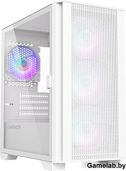 Корпус Montech AIR 100 ARGB White / mATX / 4x120mm ARGB fans & hub / AIR100AW