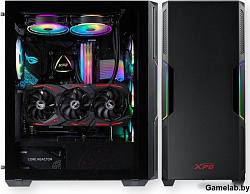 XPG STARKER BLACK (STARKER-BKCWW) (Midi-Tower, черный, TG, 120mm ARGB fan + 120mm fan)