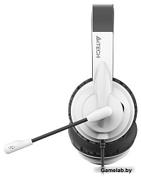 Наушники с микрофоном A4Tech HU-10 черный/белый 2м накладные USB оголовье