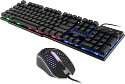 Клавиатура + мышь Оклик GMNG 400GMK клав:черный мышь:черный USB LED (1546779)