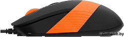 Мышь A4Tech Fstyler FM10S черный/оранжевый оптическая (1600dpi) silent USB (3but)