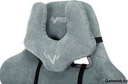 Кресло игровое Бюрократ VIKING KNIGHT Fabric серо-голубой Light-28 с подголов. крестовина металл