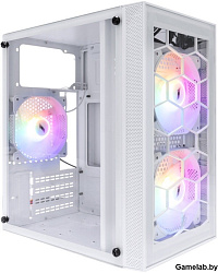Корпус 1STPLAYER FIREBASE X1 White / mATX / 3x120mm LED fans / X1-WH-3F1-W