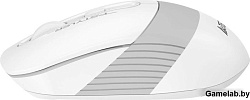 Мышь A4Tech Fstyler FG10CS Air белый/серый оптическая (2000dpi) silent беспроводная USB для ноутбука