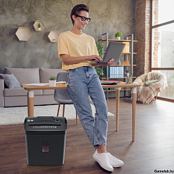 Шредер Cactus CS-SH-A3 (секр.P-4) перекрестный 6лист. 13лтр. скобы пл.карты