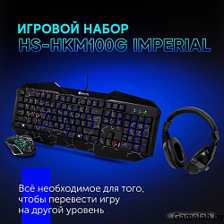 Наушники с микрофоном Oklick HS-HKM100G IMPERIAL черный 1.5м мониторные оголовье (HS-HKM100G)