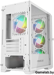 Корпус Powercase Mistral Micro X4W, Tempered Glass, 4х 120mm 5-color fan, белый, mATX  (CMMXW-L4)