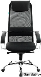 Кресло руководителя Бюрократ CH-609SL черный TW-01 TW-11 эко.кожа/сетка с подголов. крестов. металл 