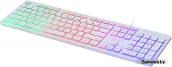 Клавиатура Oklick 550ML белый USB slim Multimedia LED