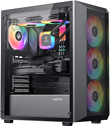 Корпус XASTRA  A406 4ARGB Black ATX/Mesh/ tempered glass / 4x120mm ARGB PWM fans/ A406-4FC12A