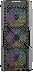 Корпус Powercase Mistral T4B, Tempered Glass, 4x 120mm 5-color fan, чёрный, ATX  (CMITB-L4)