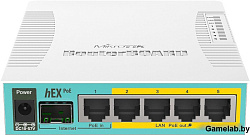 Маршрутизатор MikroTik RB960PGS hEX PoE with 800MHz CPU, 128MB RAM, 5x Gigabit LAN (four with PoE ou Маршрутизатор MikroTik RB960PGS hEX PoE with 800MHz CPU, 128MB RAM, 5x Gigabit LAN (four with PoE ou