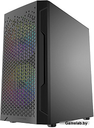 Корпус Powercase Mistral Micro Z3B Mesh LED, Tempered Glass, 2x 140mm + 1х 120mm 5-color fan, чёрный