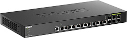 D-Link PROJ Smart L2+ Switch 12x10GBase-T, 2x10GBase-X SFP+, 2xCombo 10GBase-T/SFP+, CLI, RJ45 Conso